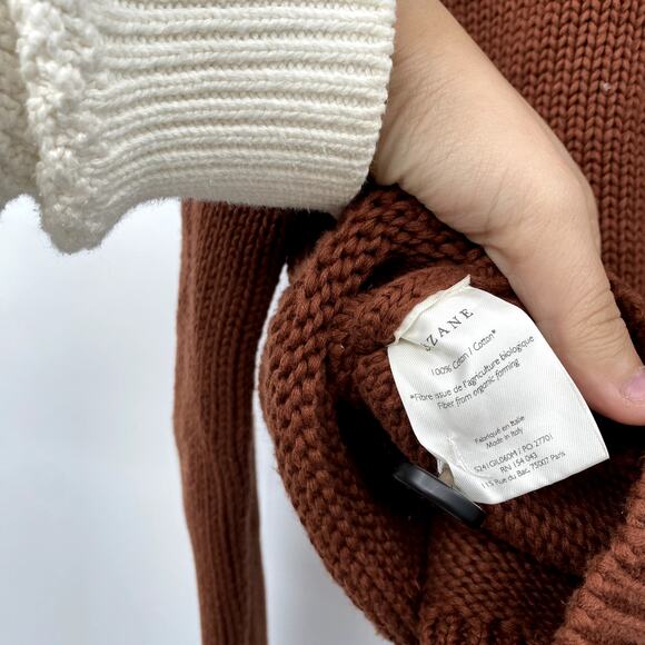 Sezane Chocolate brown Titouan Chunky Knit Cardigan - Picture 5 of 5